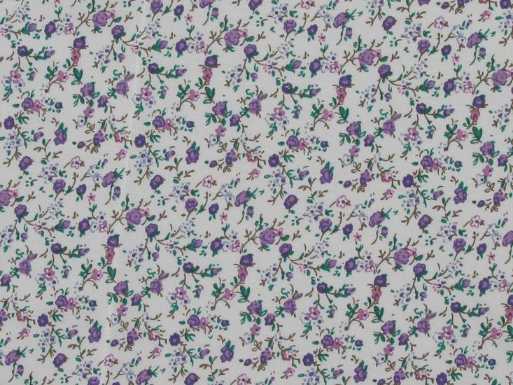 Floret Bloom Cotton Poplin Print, Lilac