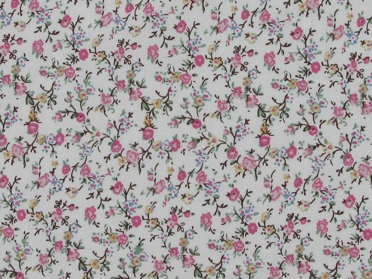 Floret Bloom Cotton Poplin Print, Magenta