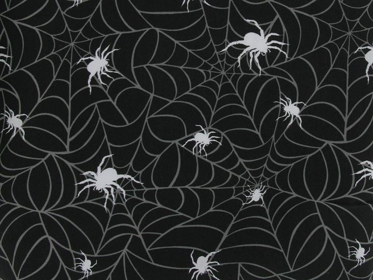 Funnel Web Polycotton Print, Black