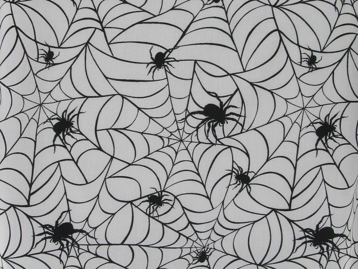 Funnel Web Polycotton Print, White