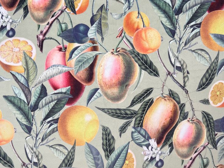 Garden Fruits Printed Velvet