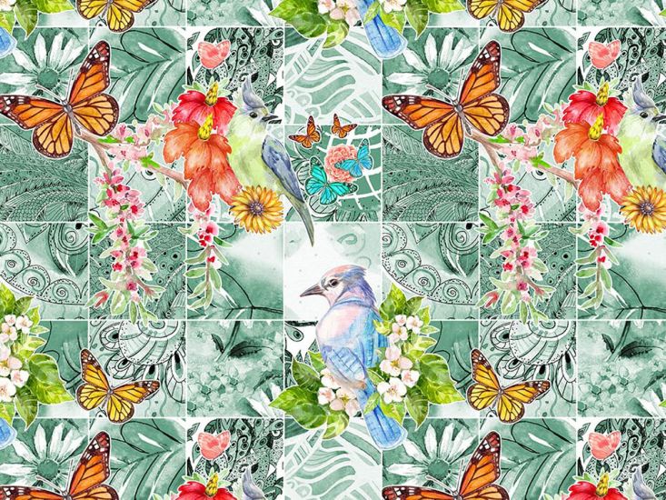 Garden Mosaic Cotton Print