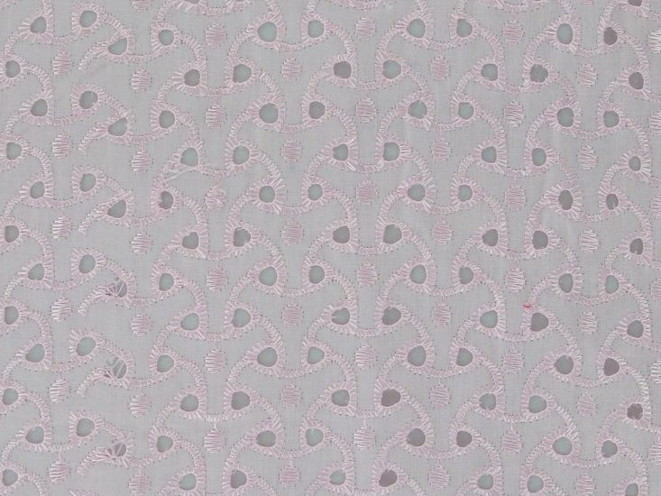 Geo Weave Scalloped Edge Embroidered Anglaise, Pink