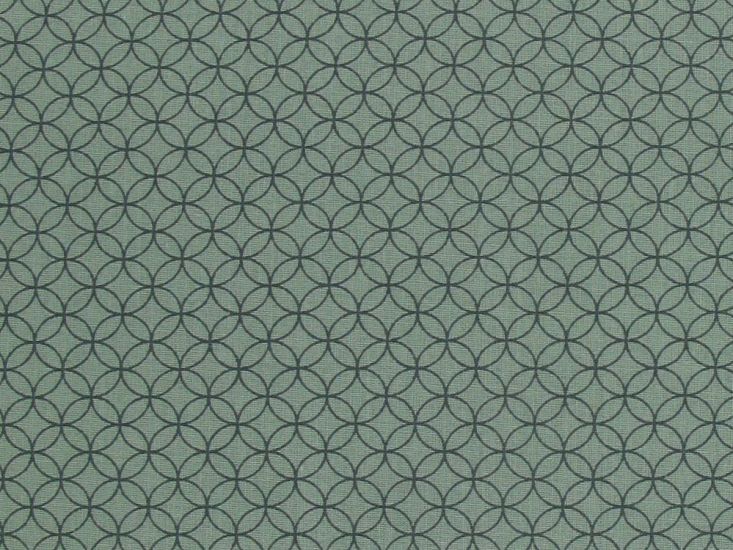 Geometric Circular Chain Cotton Print, Sage