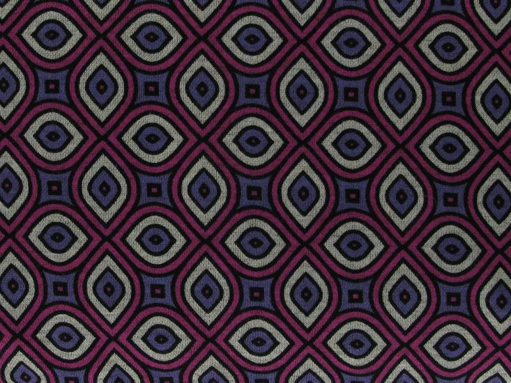 Geometric Gem Printed Ponte Roma, Purple
