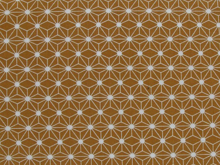 Geometric Mini Rose Cotton Print, Ginger