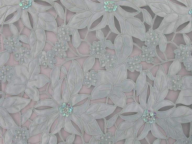 Glamour Corded Sequin Lace, Sky