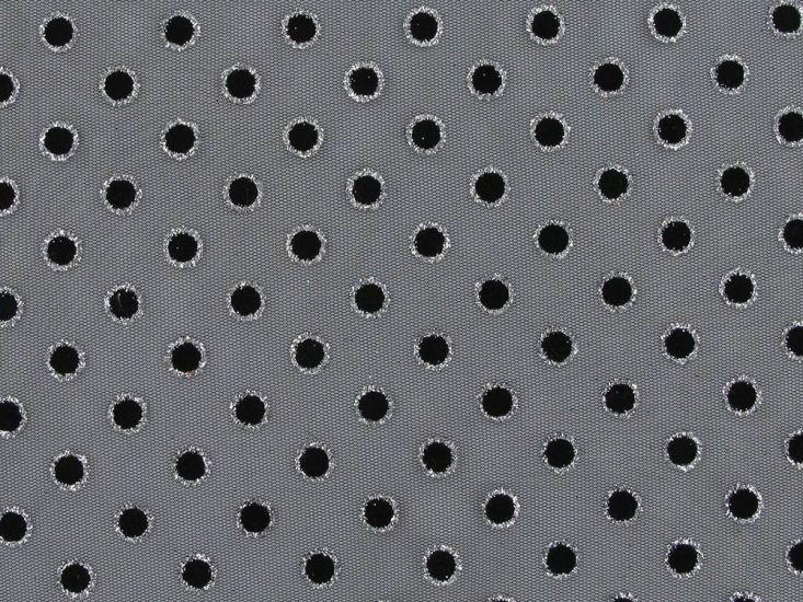 Glitter Spots Flock Mesh, Black
