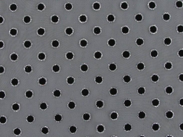 Glitter Spots Flock Mesh, Black