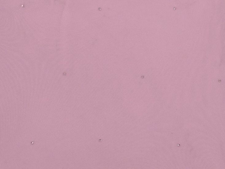 Glitter Spots Net With Diamante, Baby Pink