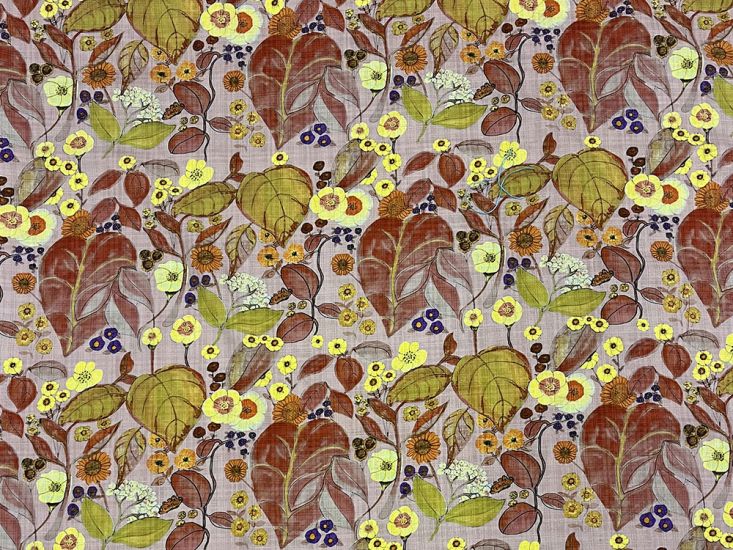 Golden Bloom Lightweight Cotton Rayon, Pink