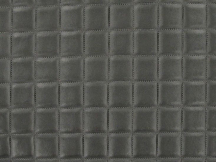 Grid Leatherette Faux Leather, Granite