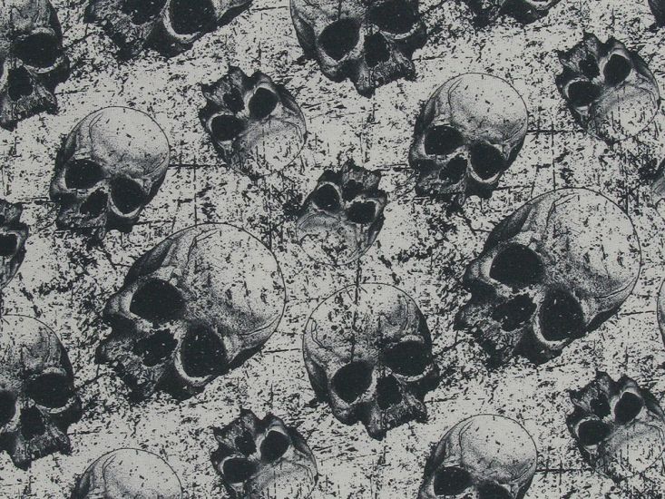 Grunge Skulls Cotton Printq