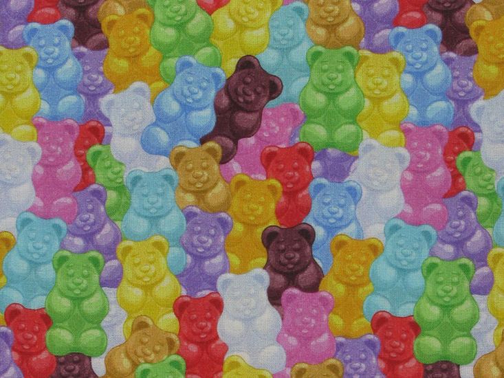 Gummy Bear Mosaic Cotton Print