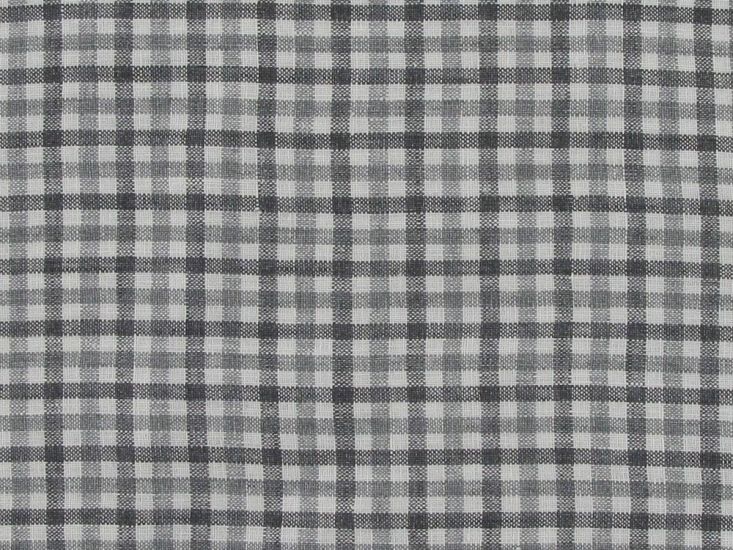 Gurteen Mixed Gingham Delave Irish Linen, Grey