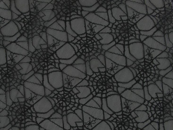 Halloween Spiderweb Metallic Net, Black