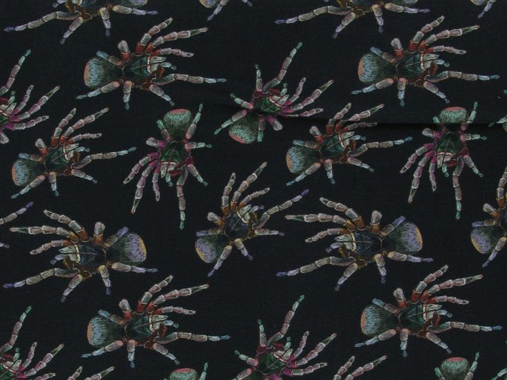 Halloween Tarantulas Cotton Print