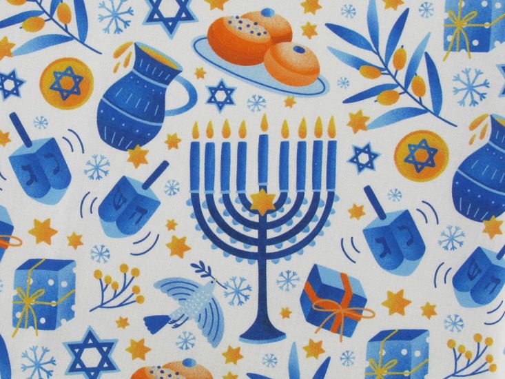 Hanukkah Celebrations Cotton Print