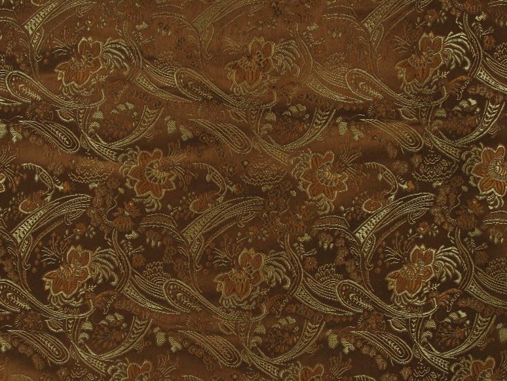 Haujin Chinese Brocade, Flower Flight, Brown
