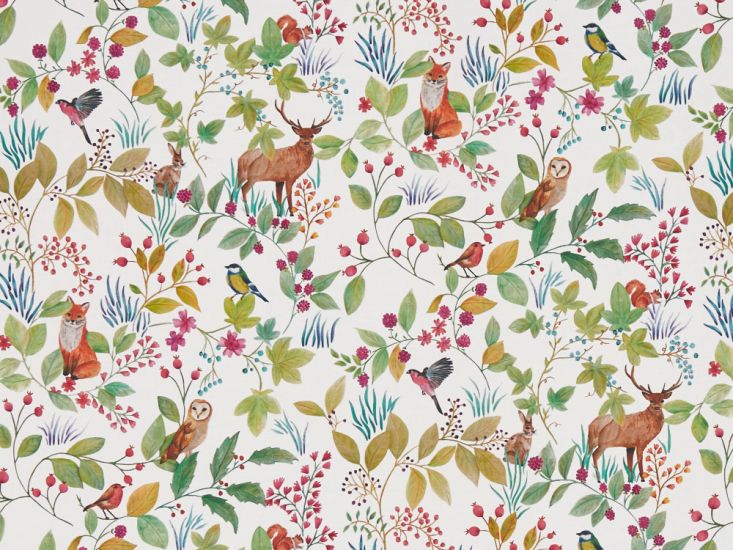 Hedgerow Cotton Curtain Fabric, Sweetpea