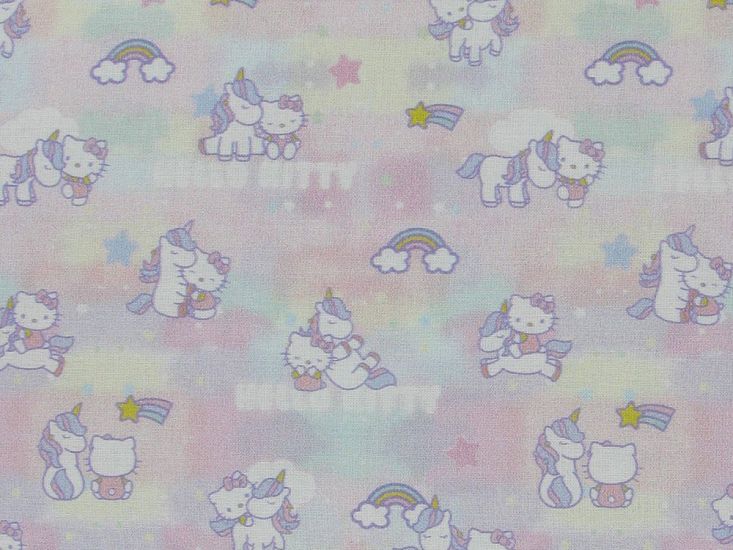 Hello Kitty Unicorn Rainbow Cotton Print