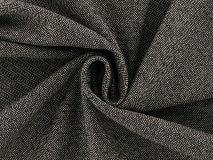 Herringbone Tweed Wool Blend, Brown