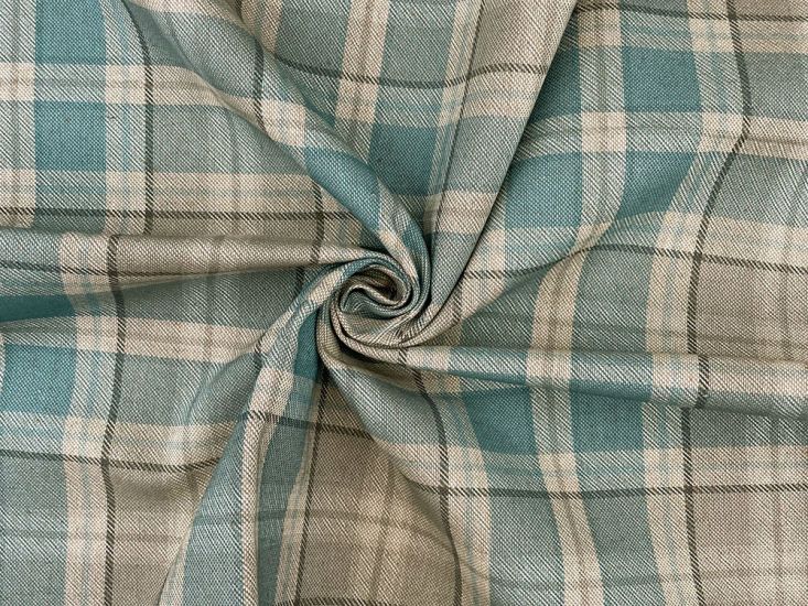 Highland Check Cotton Rich Panama, Azure