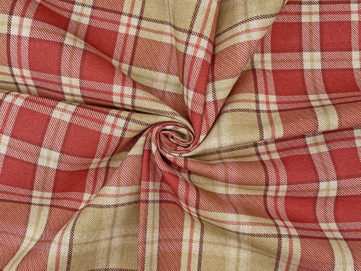 Highland Check Cotton Rich Panama, Red