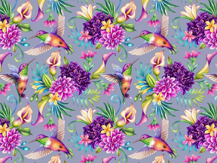 Hummingbird Flora Cotton Print