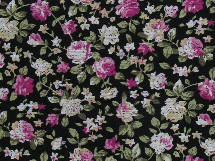 Hurn Garden Cotton Print, Black