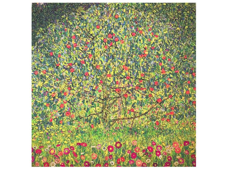 Iconic Art Cotton Cushion Panel, Klimts Apple Tree