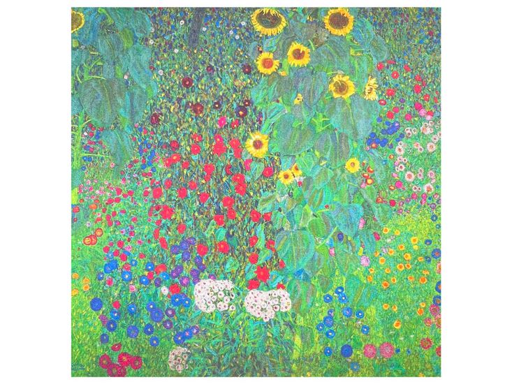 Iconic Art Cotton Cushion Panel, Klimts Farm Garden