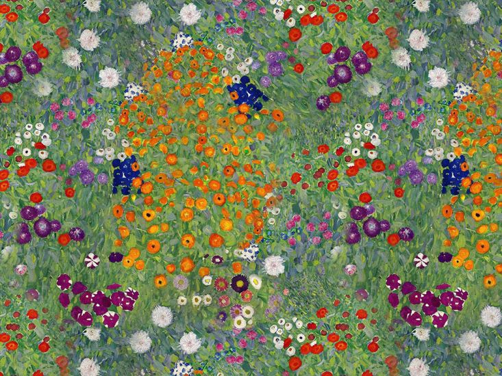 Iconic Art Cotton Print, Flower Garden