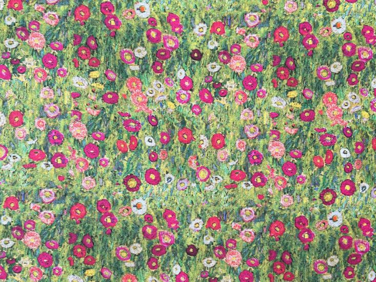 Iconic Art Cotton Print, Klimts Roses
