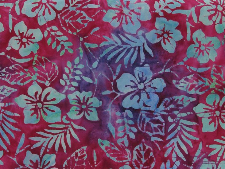 Indian Batik Cotton, Island Glow, Cerise