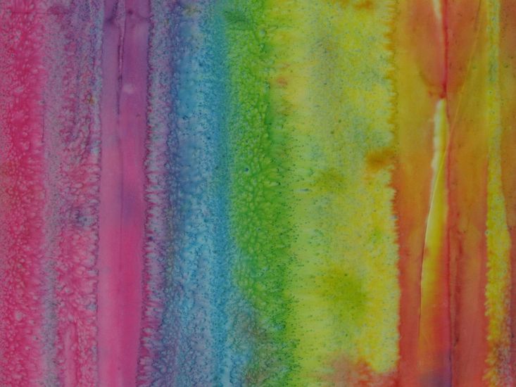 Indian Batik Cotton, Midnight Monsoon, Rainbow Splash