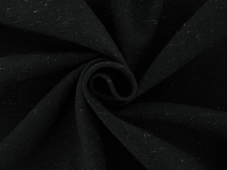Indus Chalk Linen Blend Curtain Fabric, Ebony