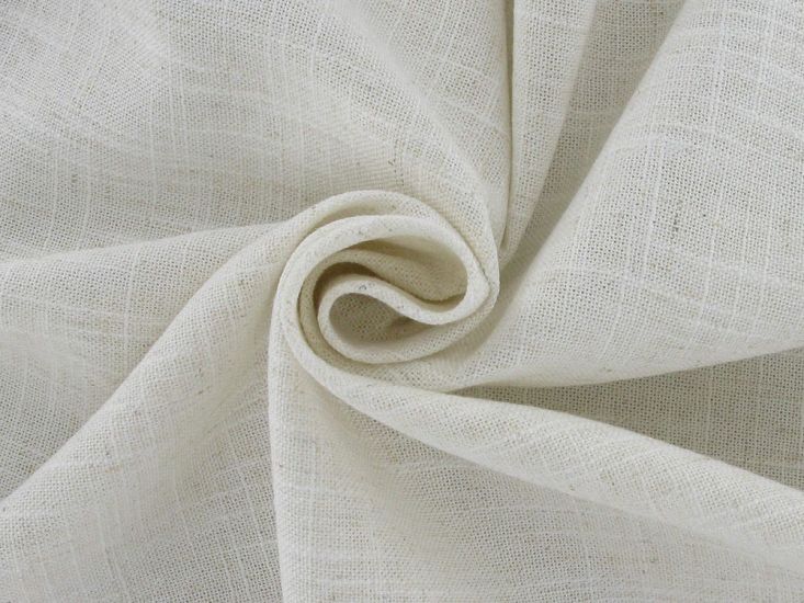 Indus Chalk Linen Blend Curtain Fabric, Snow