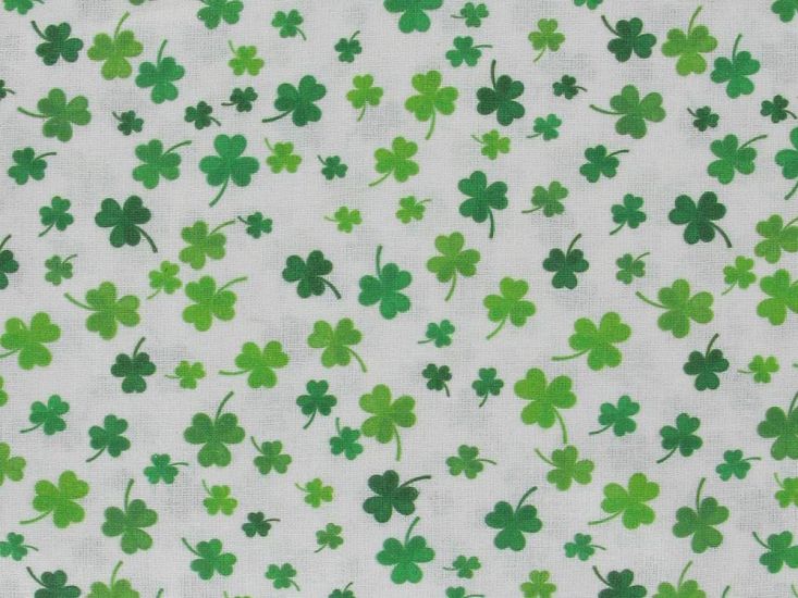 Irish Charm Cotton Print, Floating Clovers