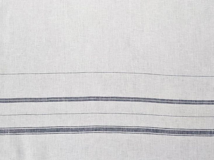 Irregular Stripe Irish Linen, White