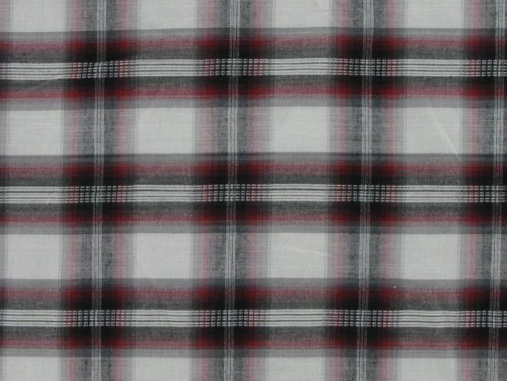 Isla Woven Cotton Check, Red and White
