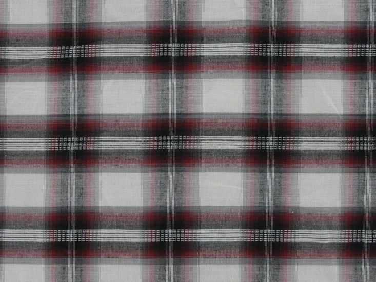 Isla Woven Cotton Check, Red and White