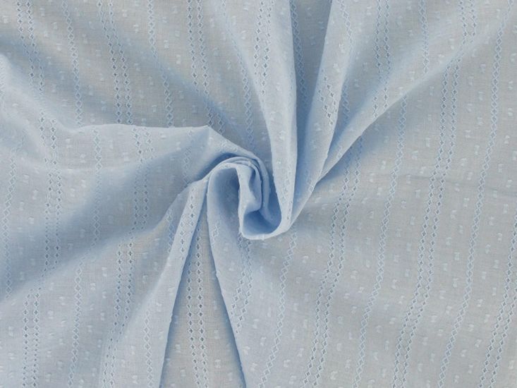 Jasmine Cotton Dobby Embroidered Anglaise, Sky Blue