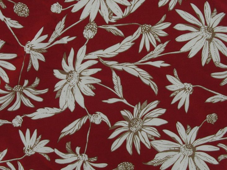 Jumbo Floral Vine Viscose Print, Crimson