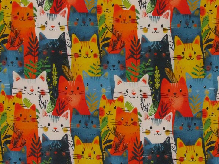 Jungle Cats Cotton Poplin Print
