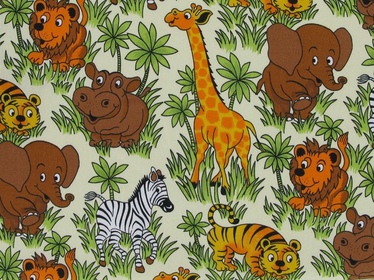 Jungle Family Cotton Poplin Print