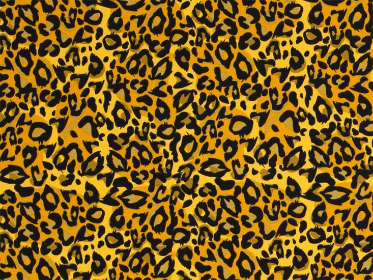 Jungle Leopard Spots Cotton Jersey, Ochre