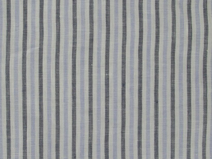 Katesbridge Mixed Candy Stripe Irish Linen, Black Lilac