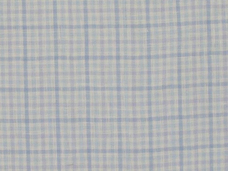 Katesbridge Mixed Gingham Irish Linen, Lilac Sky