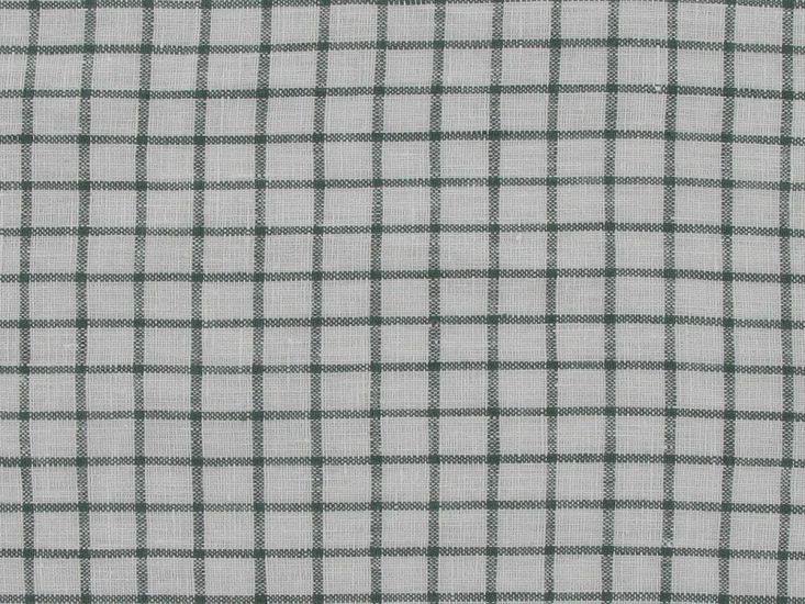 Keady Graph Check Irish Linen, Green